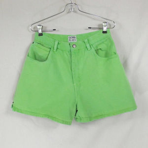 lime green denim shorts